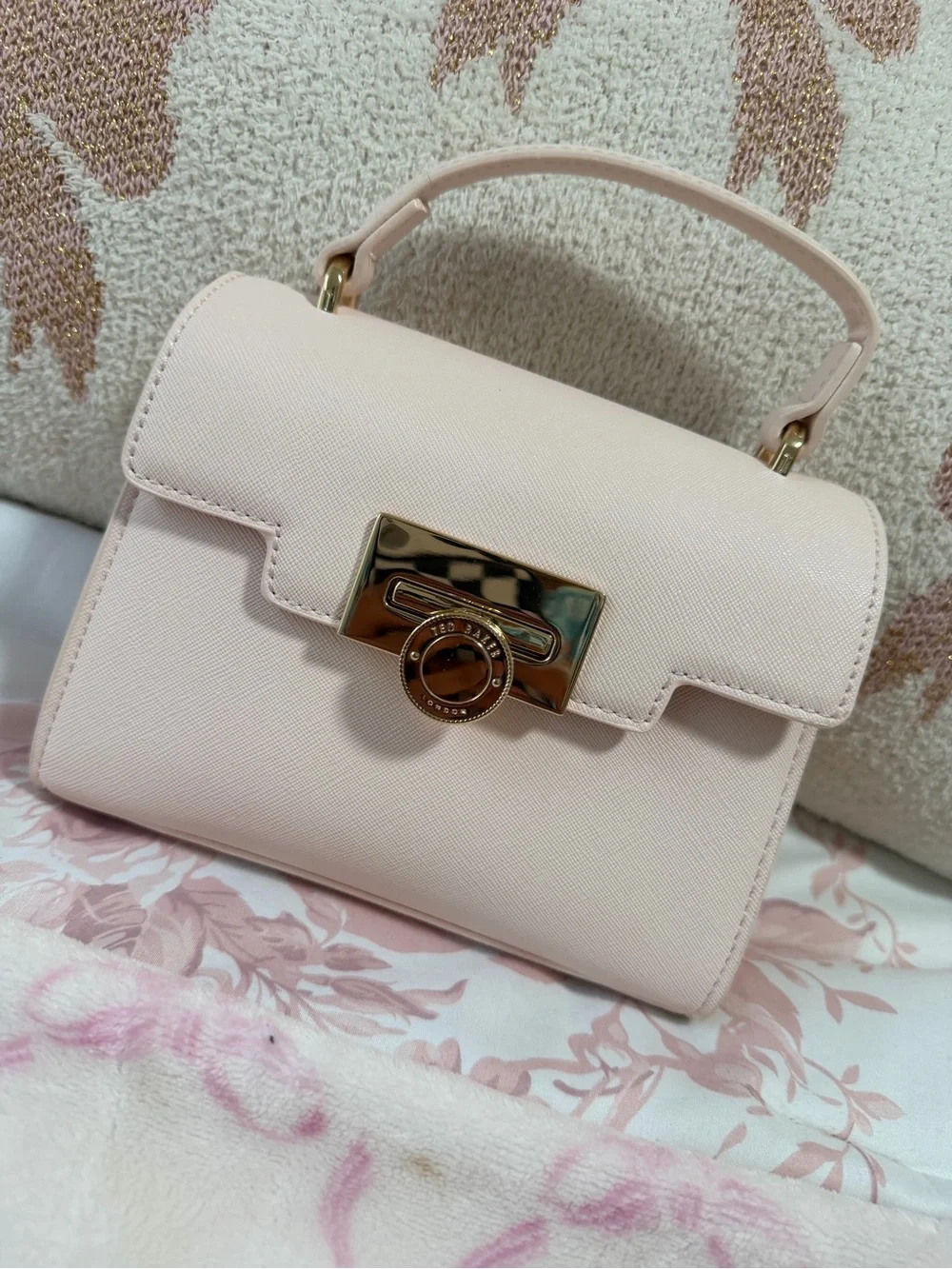 Ted Baker Elegant Top-Handle Mini Bag in Blush Pink